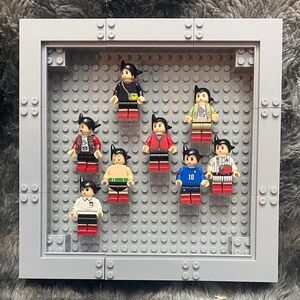 LEGO Display Shelf with Minifigures - Gray and Red